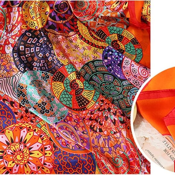 Fashion Scarves Scarf 100% Silk Feeling Scarf Silk Like Scarves Long Lightweight - Picture 7 of 7